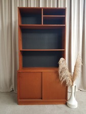 Vtg Mid Century Room Divide Shelving Wall Unit Bookcase Danish Scandi Retro R749