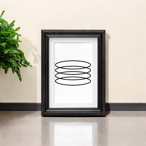 Ornate black picture - ornate, frame