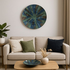 Large Peacock Enamel Metal