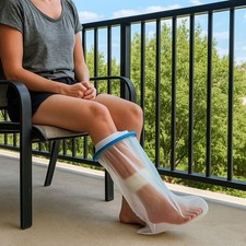 Waterproof Adult Leg Calf Foot Bandage Protector Leg Cast Cover For Shower UK