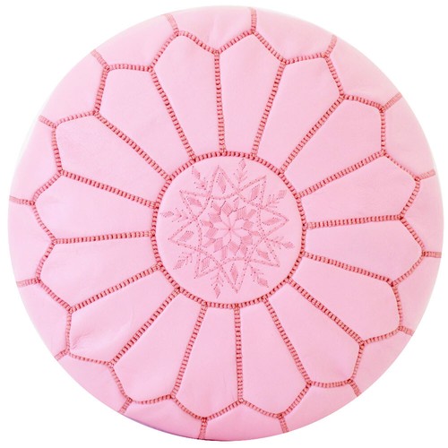 Moroccan leather pouf - leather,