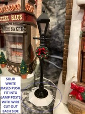 Lemax Street Lamp post holder base stands christmas village 12 pack (White)