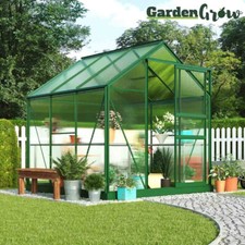 Polycarbonate Greenhouse Aluminium Sliding Door Plastic Glazing 6x6' Garden Grow