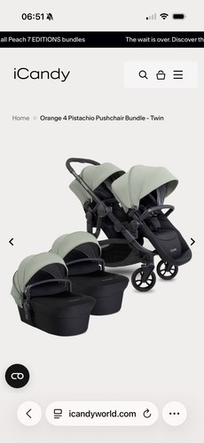 Icandy orange pushchair - pushchair, twin