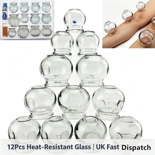 12pcs glass fire cupping - 12pcs,