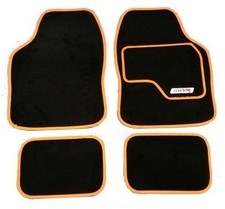 Full Black Carpet Car Floor Mats With Orange Boarder For Vauxhall Astra Corsa Ve
