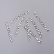 100 Silver Plated Necklace Bracelet Extender Extension Chain 50mm x 3.5mm