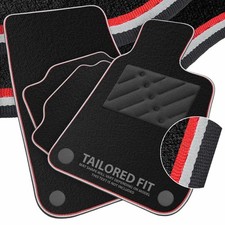 To fit Fiat 500 2013-2020 Car Mats Tailored Black + Dual Trim [N]