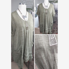 Green DRESS Ladies short loose