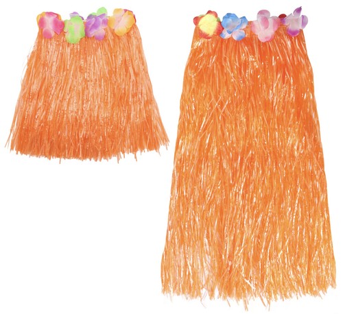 Orange grass hula - orange, skirt
