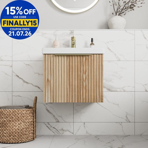 Fluted 500mm bathroom vanity - 500mm,