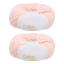 100% Cotton Yarn, 2 Packages of 100g/3.53oz(Per Skein 50g/137yards)/Light Pink