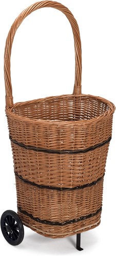 Wicker trolley basket - trolley,