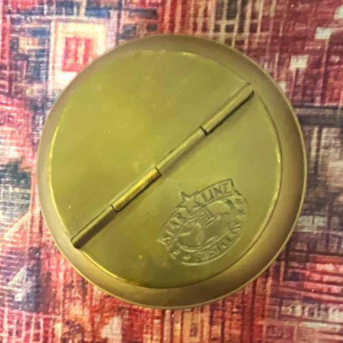 Round metal pocket snuff - snuff, box