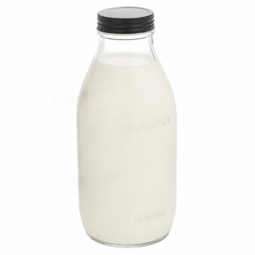 Vintage glass milk bottle - milk,