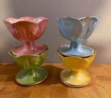 Set of 4 1940's Harlequin Maling ware tulip shaped Fruit / sundae Dishes