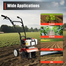 52CC Petrol Cultivator Tiller Garden Rotavator cultivator Soil Lawn Rotovator UK