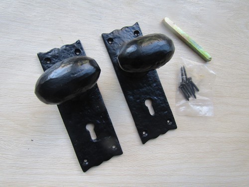 Rustic iron lever door handles