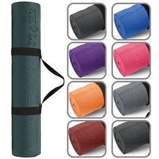 YOGA MAT Thick Gym Fitness Exercise Mats Eco Friendly 6mm Non Slip Carry Strap