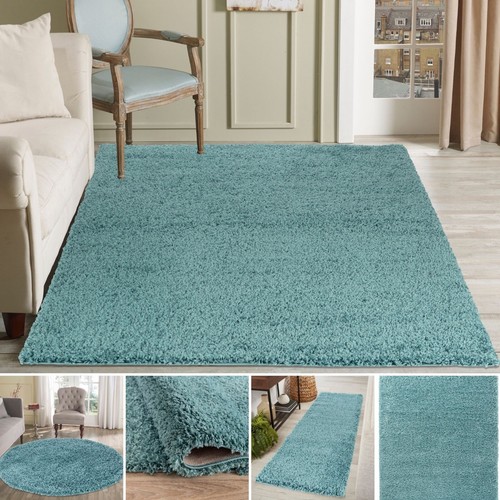 Shaggy rugs duck egg blue - rugs,