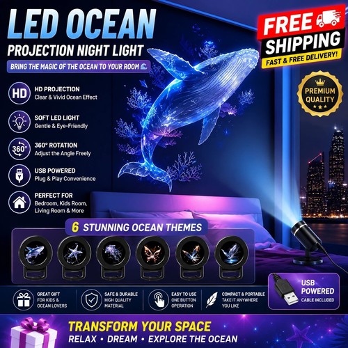 Led ocean projector night - led,