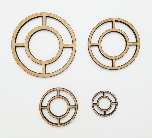 Wooden mdf round window set - mdf,