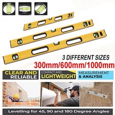 MAGNETIC 3 PIECE BUILDERS BUILDING SPIRIT LEVEL SET - 300, 600, 1000mm
