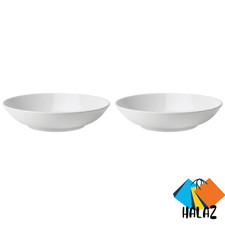 2x IKEA White Deep Plate 23cm – Soup Pasta Bowl Stoneware Dish Tableware