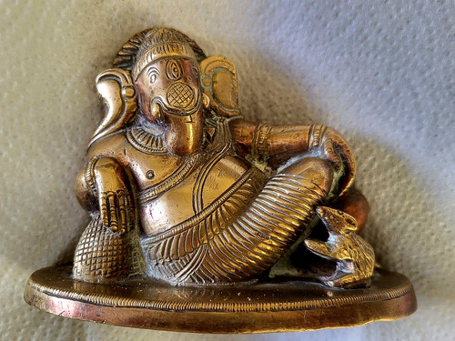 Old solid brass reclining - old,