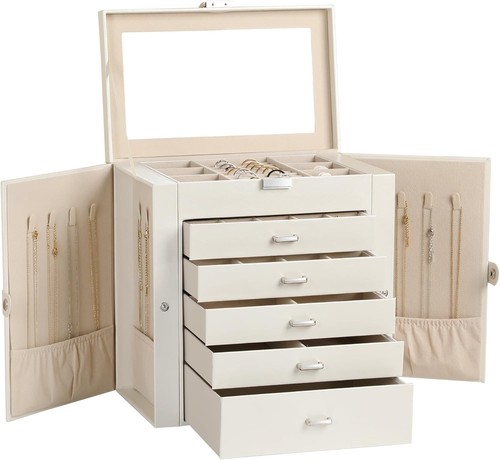 Large jewelry box - large, pu