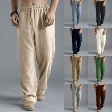 Mens Cotton Linen Harem Pants