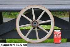 Vintage old wooden cart wagon wheel / 35.5 cm - FREE DELIVERY