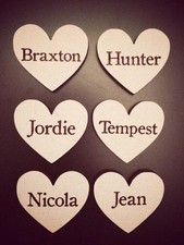 wooden personalised hearts 