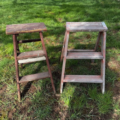 Vintage wooden folding - folding, step