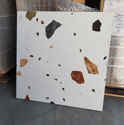 Stracciatella white terrazzo - white,