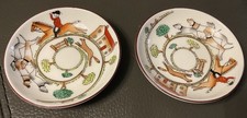 Crown Staffordshire - Hunting Scene - Pair of Small Decorative Bowls