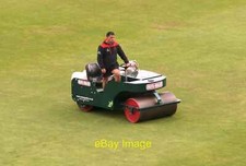 Photo 12x8 At the Cricket 1 Stretford The Heavy(?) Roller leaves the pitch c2014