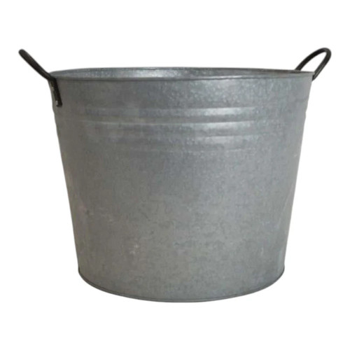 Round aged zinc planter - round,