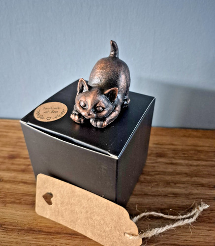Cat pouncing ornament black - ornament,