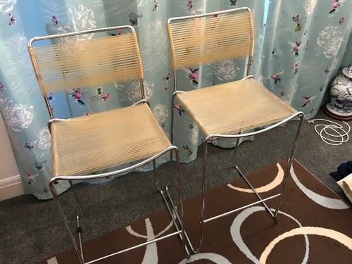 Pair stools chairs kitchen bar - stools,