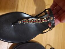 Authentic Gucci Black Leather Thong Sandals
