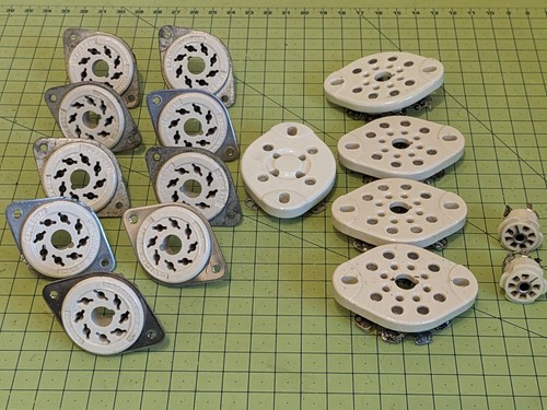Vintage ceramic valve bases - ceramic,