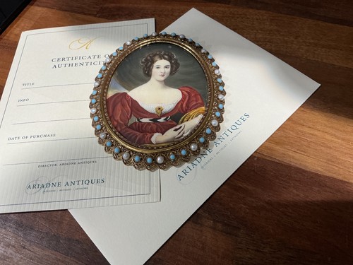 Antique portrait miniature - antique,