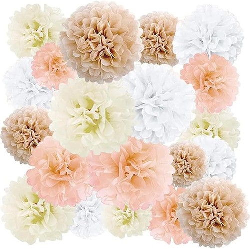 Paper pom poms piece tissue - pom, 20-piece