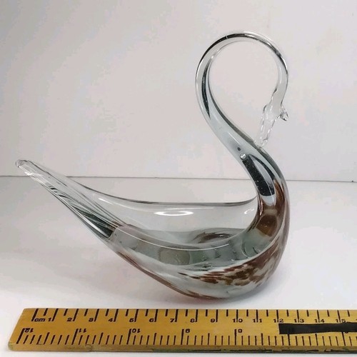 Clear glass crystal swan - clear, glass/crystal
