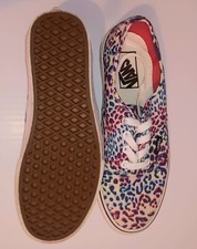 Vans rainbow multi color Leopard Print Low Tops Size UK 6