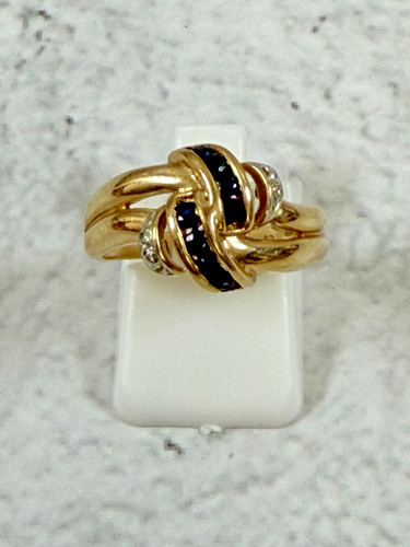 10k yellow gold - 10k, sapphire