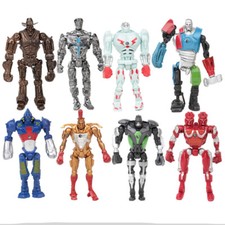 Real Steel Zeus Atom Midas Noisey Boys Robot 8 PCS Action Figures Kids Gift New