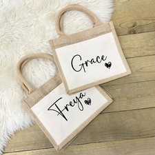 PERSONALISED LUNCH BAG - with Name | Jute Bag | Name Bag | Jute Lunch Bag