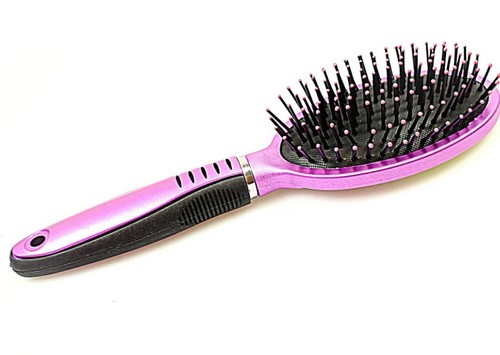 Plastic paddle hair brush - hair, oval